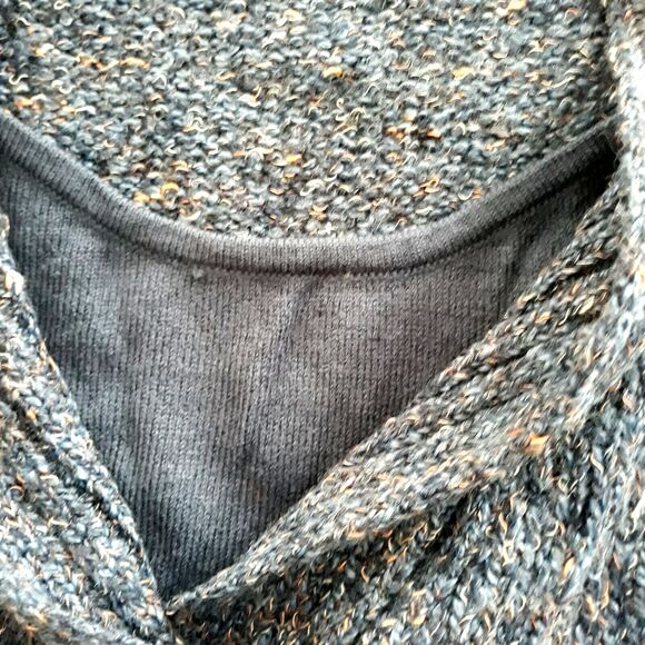 Charter Club Shawl Collar Sweater Women Large Blue Speckle Attached Cami V Piece - Picture 4 of 9